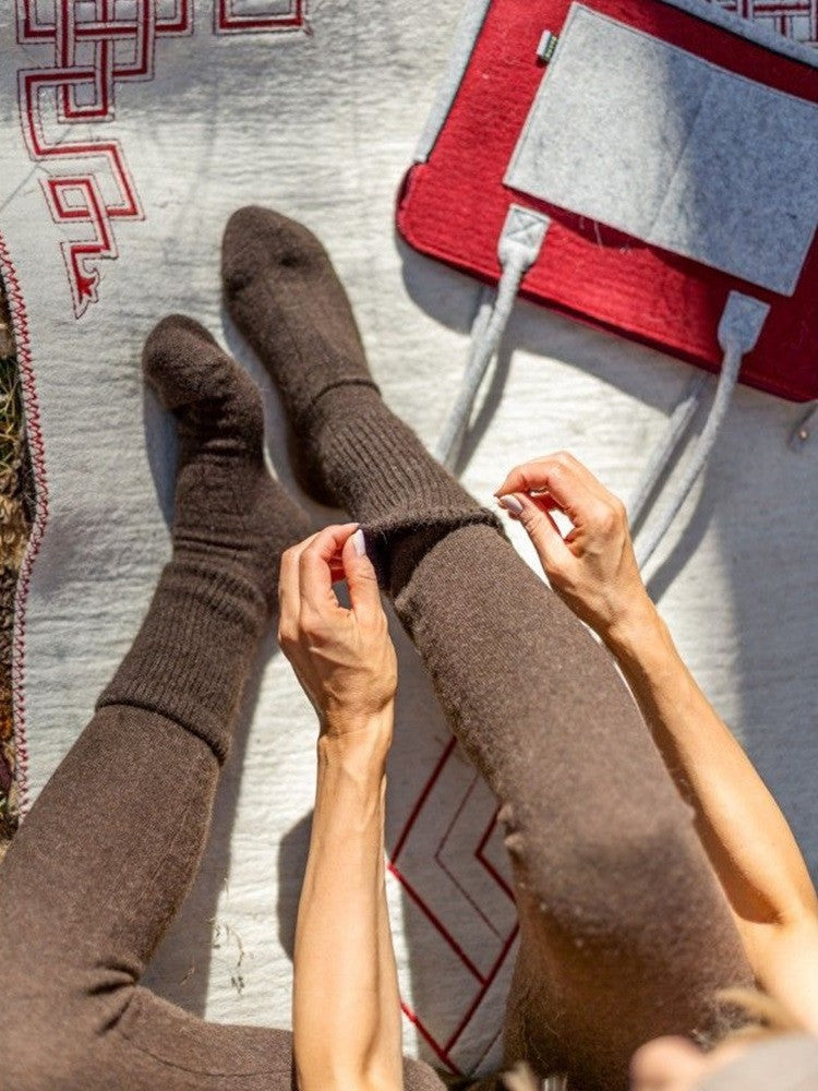 Chaussettes Bord Classique – 100% Laine Mongolie
