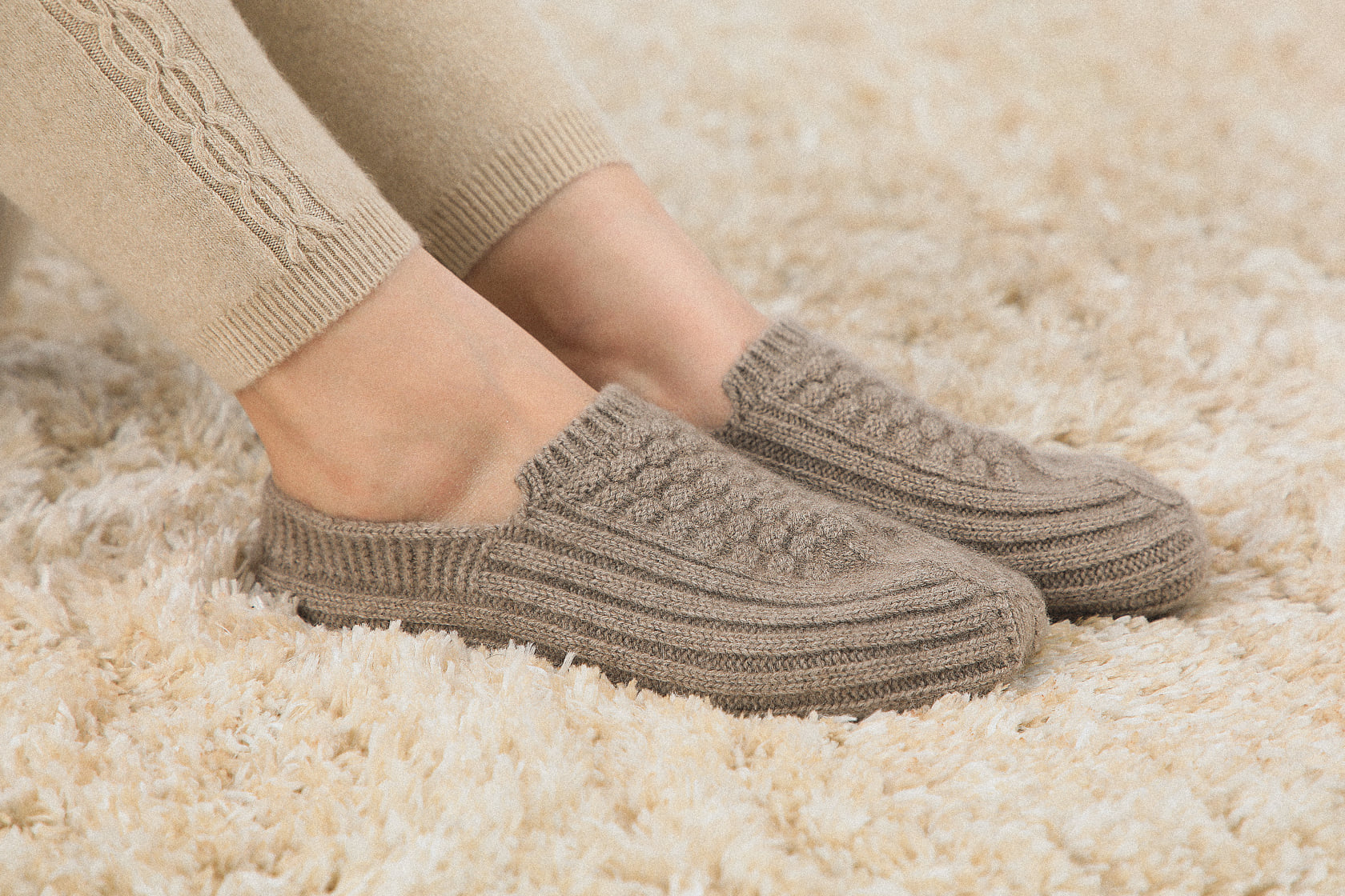 Chaussons Cachemire Khan Bogd – 100% Mongolie