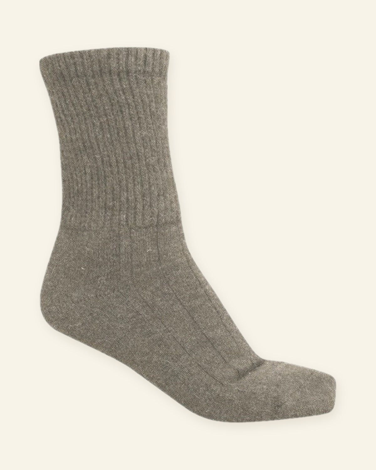 Mitjó clàssic MONLAINE de 100% llana de Mongòlia, color Gris Estepa, gris jaspiat natural sense tenyir