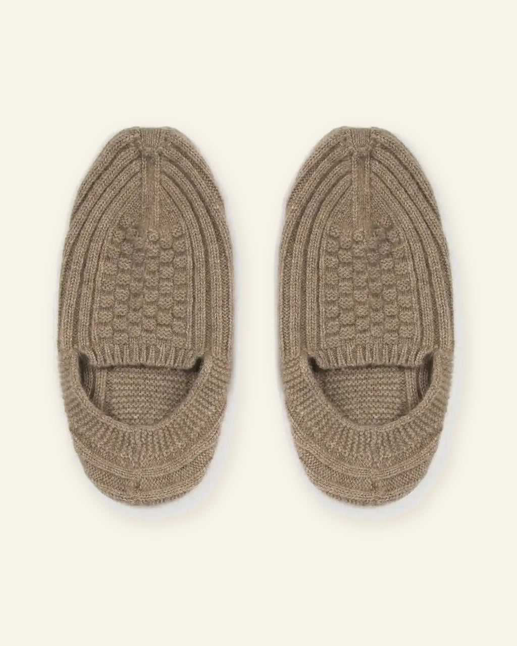 Chaussons Khan Bogd MONLAINE en cachemire de Mongolie, vue de dessus